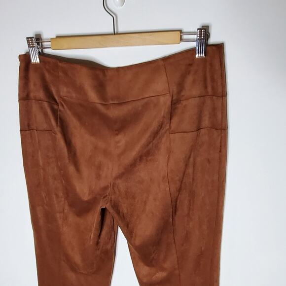 Sundance Catalog Pants Leggings  Faux Suede Ankle Zip Brown Size 10 - Picture 8 of 12